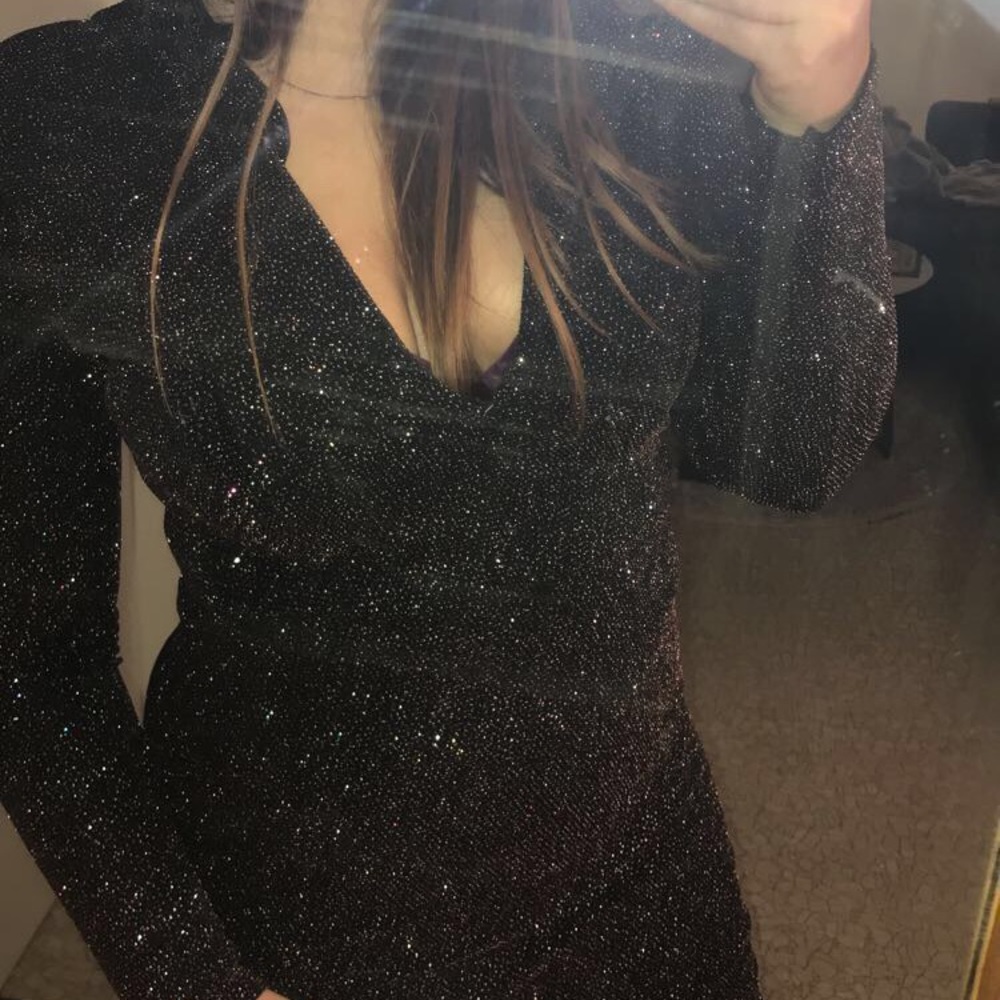 NWT Glittering Bodycon hooded dress
